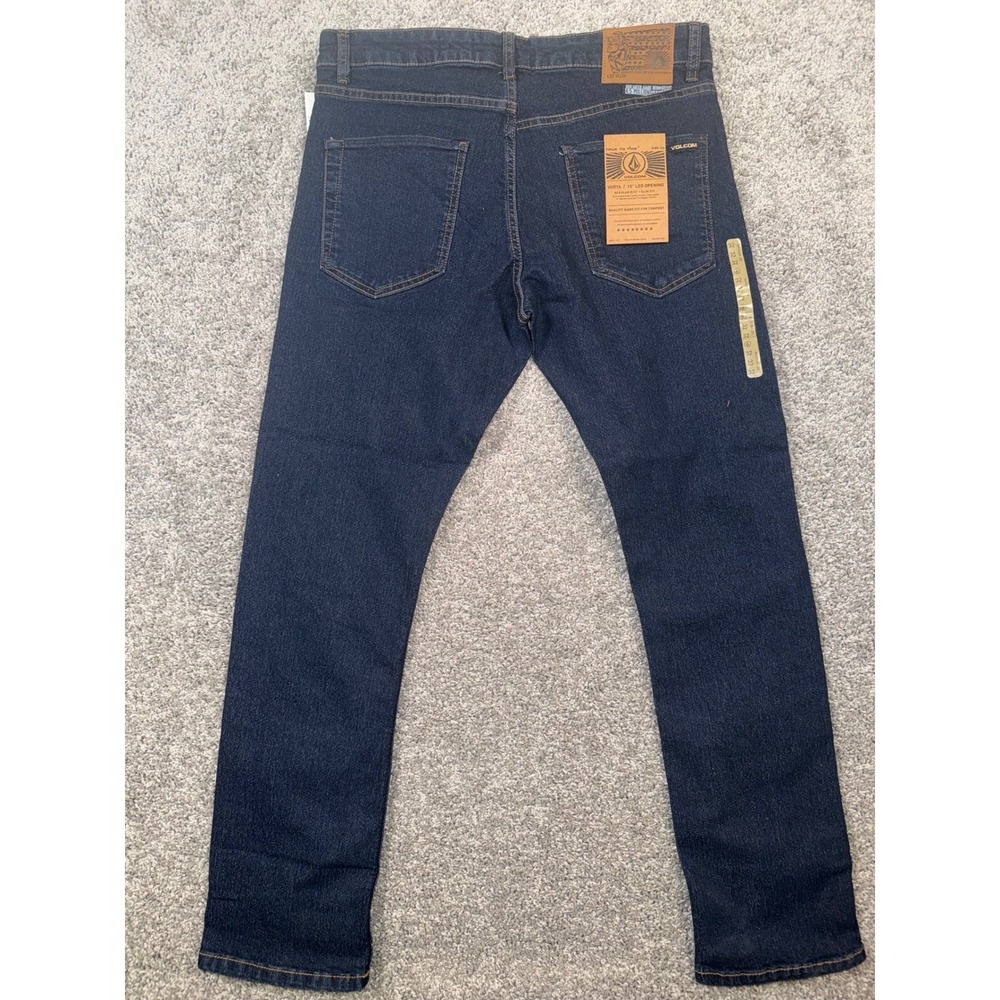 Volcom Vorta Slim Straight Stretch Denim Jeans Blue Mens Size 32x30 NEW - Picture 8 of 10
